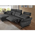 ECKSOFA in Echtleder Anthrazit  169/298 cm  - Anthrazit/Schwarz, Design, Leder/Metall (169/298cm) - Dieter Knoll