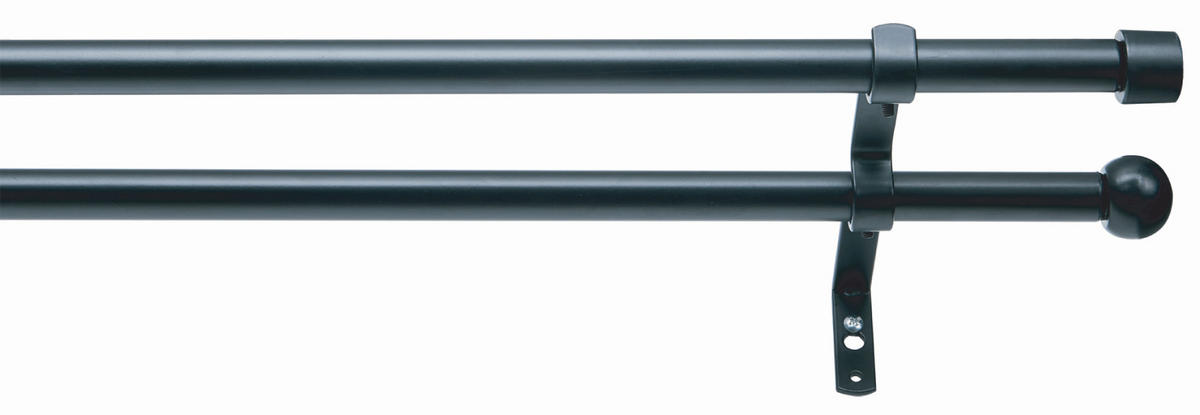 KOMPLET GARNIŠNA crna metal - crna, Osnovno, metal (200-360cm)