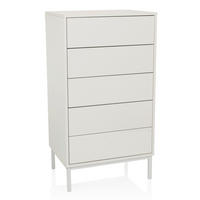 KOMMODE , 55/100/40 cm, 5 Schublade(n)  - Weiß, MODERN, Holzwerkstoff/Metall (55/100/40cm) - MID.YOU