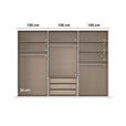 SCHWEBETÜRENSCHRANK 301/223/68 cm 3-türig Weiß, Weiß Hochglanz  - Weiß Hochglanz/Alufarben, Basics, Glas/Holzwerkstoff (301/223/68cm) - Novel