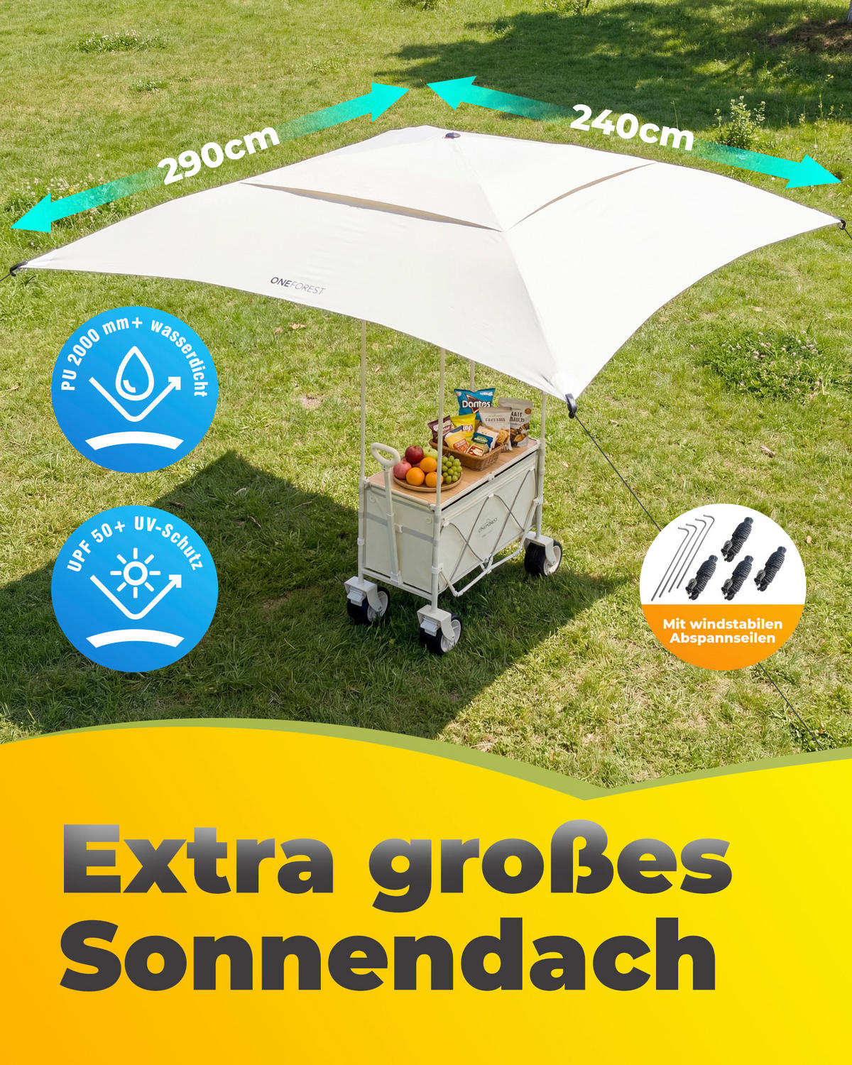 BOLLERWAGEN    - Beige, Basics, Textil/Metall (84/63/41cm) - Modante
