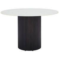 JEDÁLENSKÝ STÔL, akácia, čierna, biela, 120/120/76 cm - čierna/biela, Modern, drevo/kameň (120/120/76cm) - Livetastic