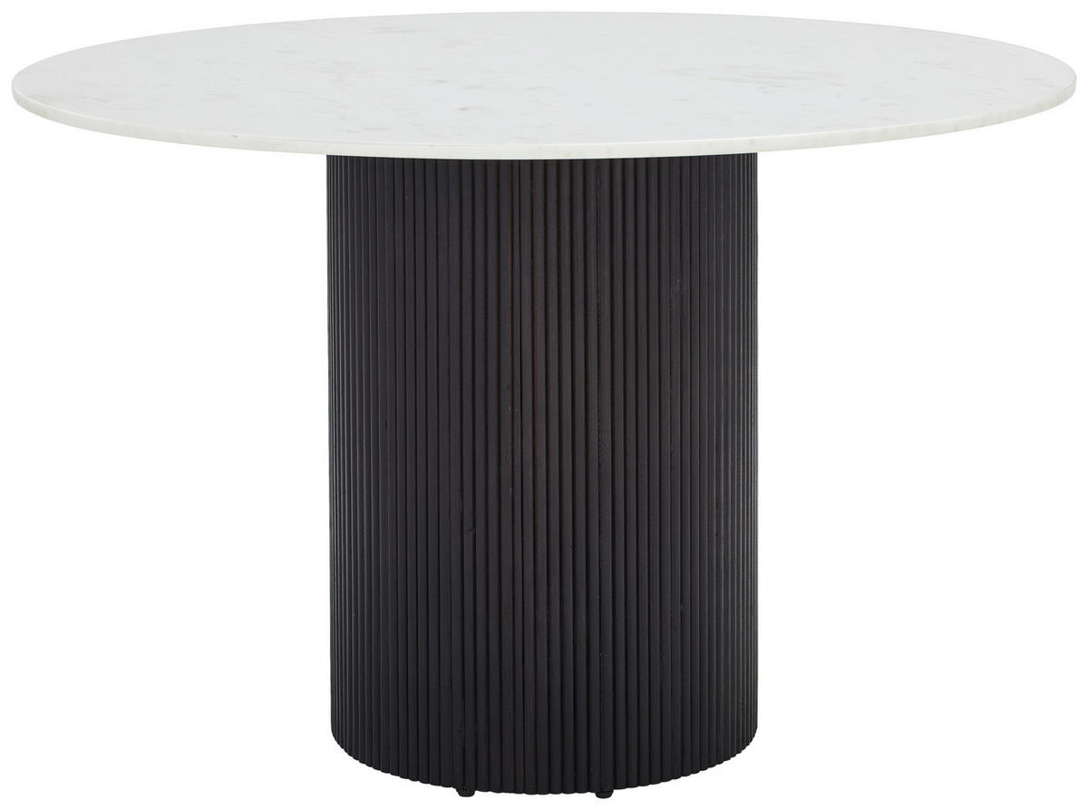 JEDÁLENSKÝ STÔL, akácia, čierna, biela, 120/120/76 cm - čierna/biela, Modern, drevo/kameň (120/120/76cm) - Livetastic