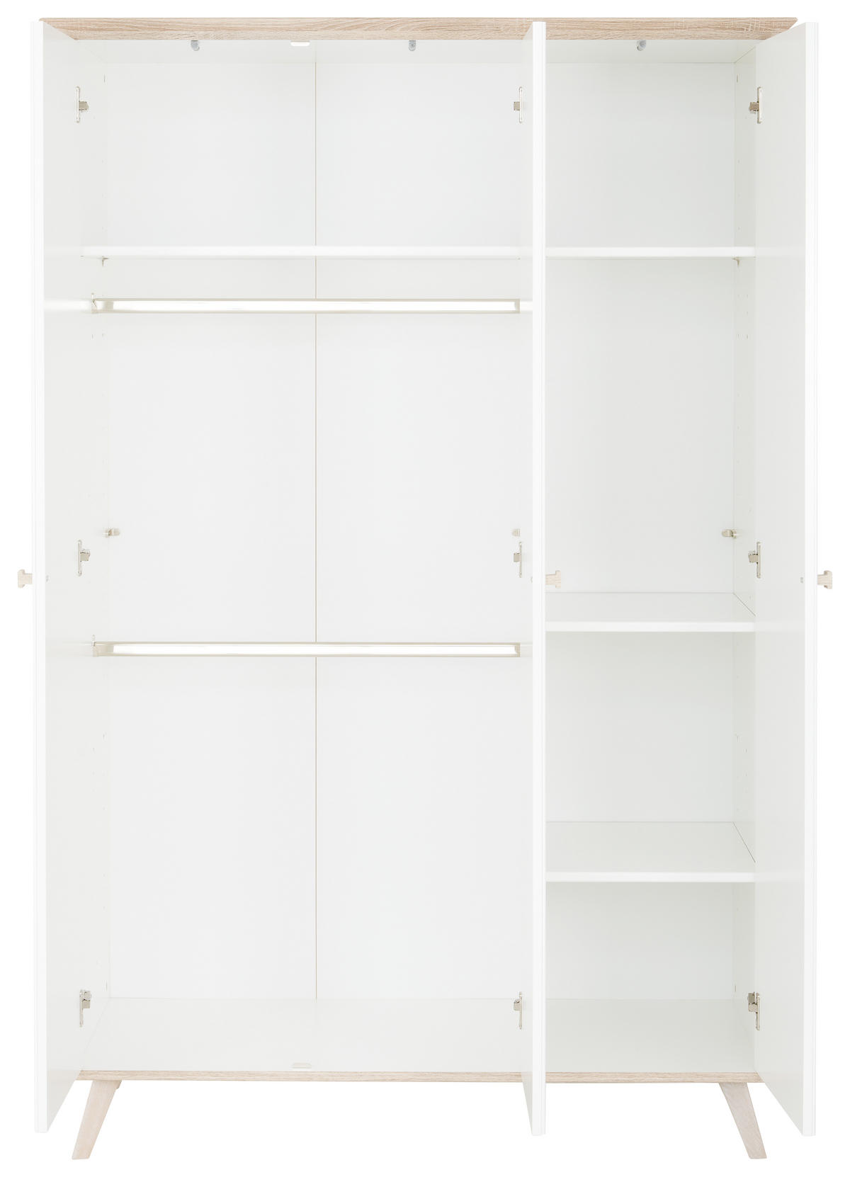DULAP CU UȘI ROTATIVE alb, culoare lemn stejar  - alb/culoare lemn stejar, Design, material pe bază de lemn (133/204/59cm) - Livetastic