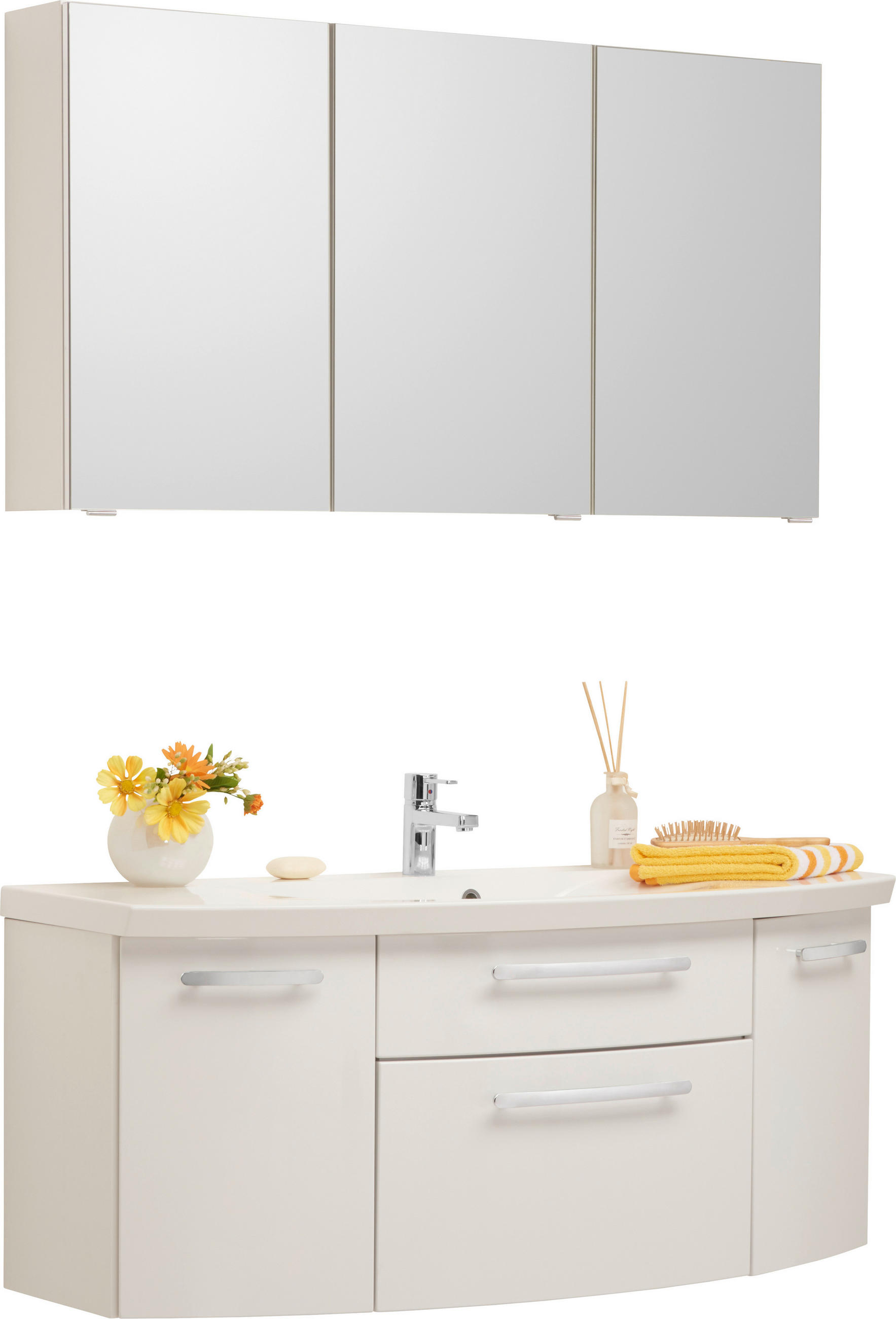 BADEZIMMER  in 120 cm  - Weiß, KONVENTIONELL, Holzwerkstoff/Stein (120cm) - Novel