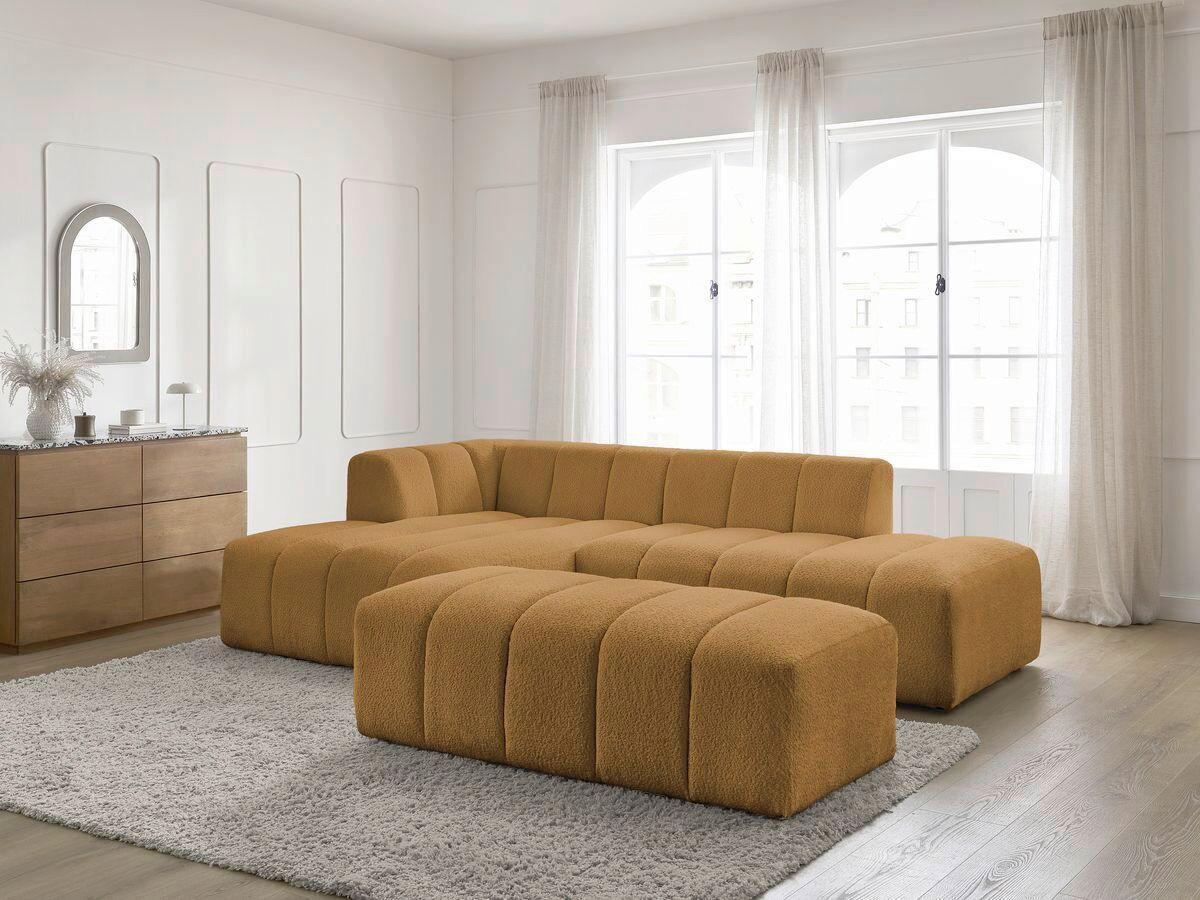 ECKSOFA  ANNECY Gelb Bouclé  - Gelb/Schwarz, MODERN, Kunststoff/Textil (170/262cm)