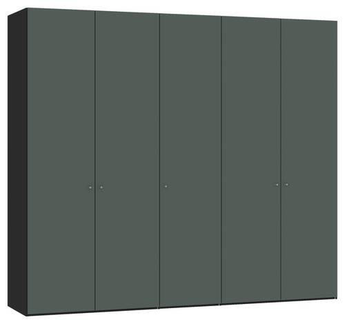 DREHTÜRENSCHRANK  in Grau, Grün, Schwarz  - Silberfarben/Schwarz, Design, Glas/Holzwerkstoff (253/220/59cm) - Jutzler