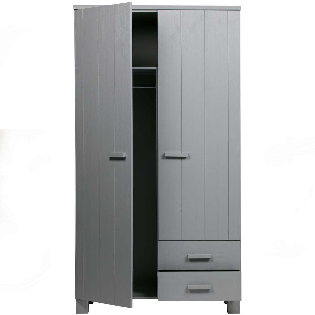 GARDEROBENSCHRANK Dennis  in 111/202/55 cm  - Grau, Design, Holz (111/202/55cm) - Livetastic