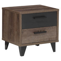NACHTSCHRANK 49,8/48,5/41,5 cm, Schwarz, Eichefarben,  - Eichefarben/Schwarz, Design, Holzwerkstoff/Kunststoff (49,8/48,5/41,5cm) - Carryhome