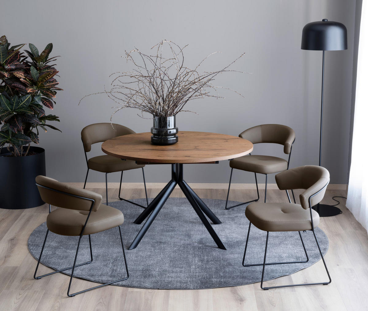 STUHL - Schlammfarben, Design, Textil/Metall (56/76/54cm) - Connubia 