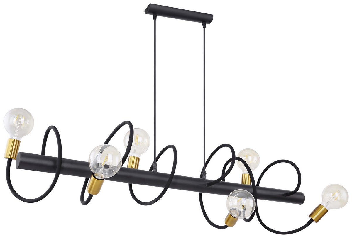 HÄNGLAMPA 230/19/150 cm  - svart/guldfärgad, Basics, metall (230/19/150cm) - Globo