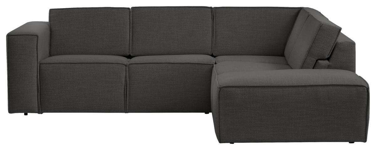 ECKSOFA DICE Anthrazit Struktur  - Anthrazit/Schwarz, MODERN, Kunststoff/Textil (275/220cm) - Trendmanufaktur