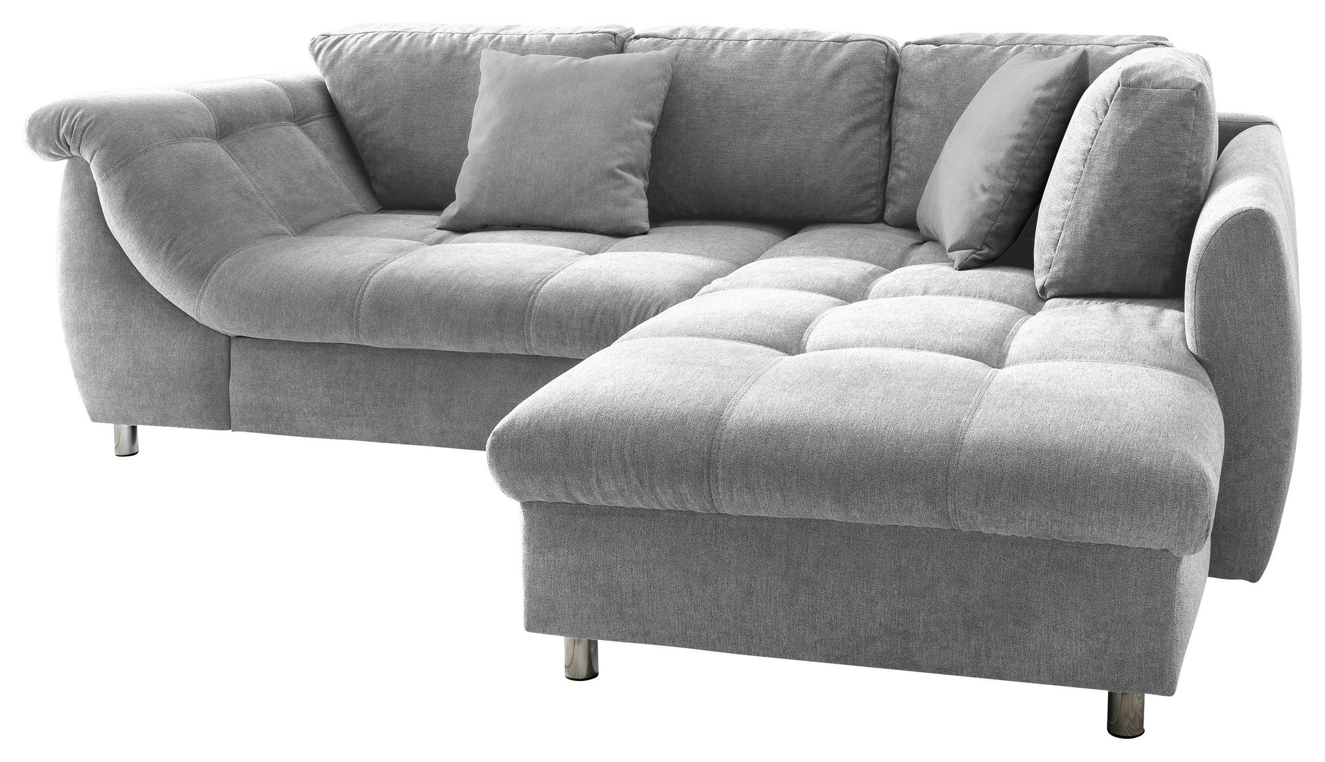 HÖRNBÄDDSOFFA i textil grå  - kromfärg/grå, Modern, metall/textil (250/190cm) - Livetastic