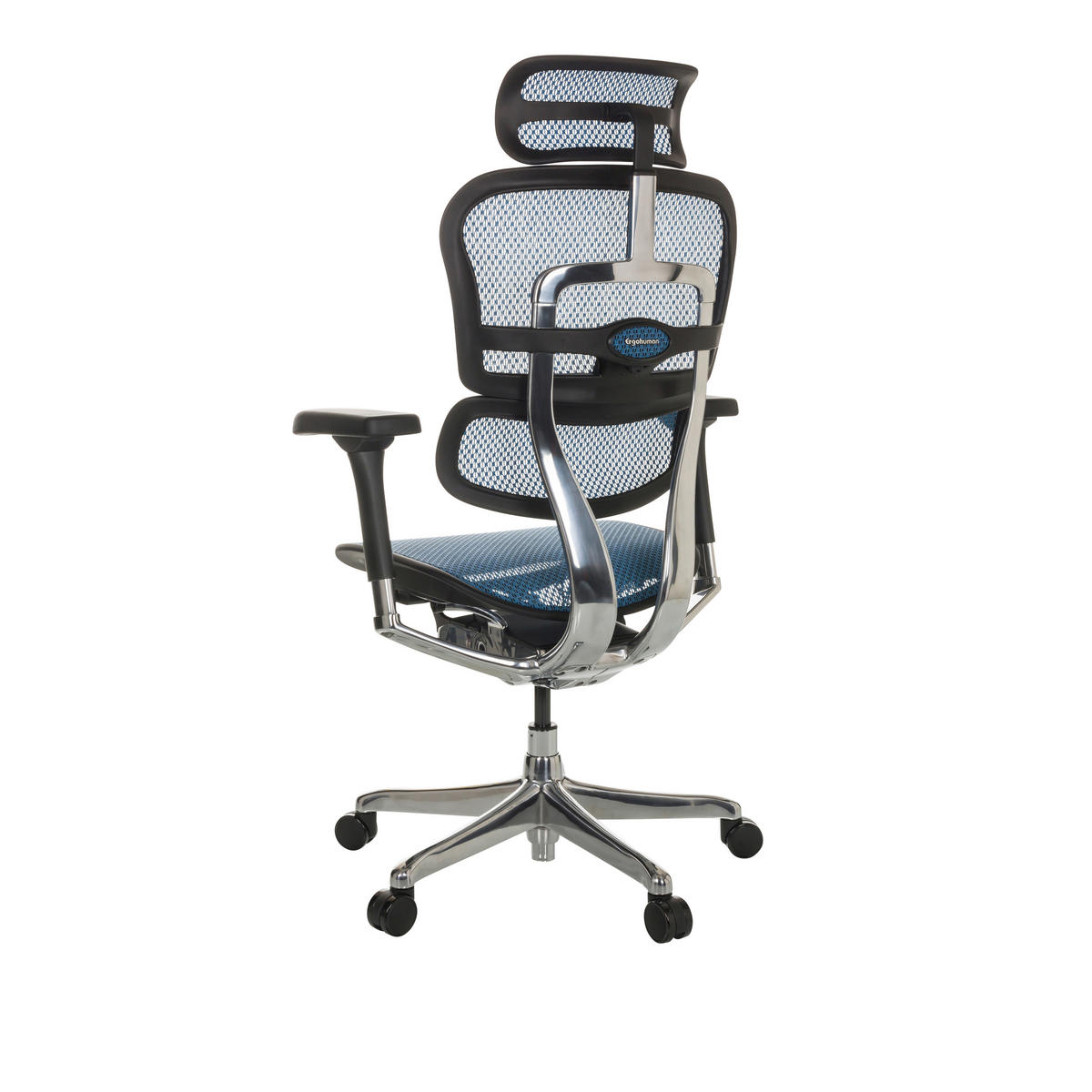 DREHSTUHL  in Netz Blau  - Blau/Silberfarben, Basics, Kunststoff/Textil (69/119-144/65cm) - MID.YOU