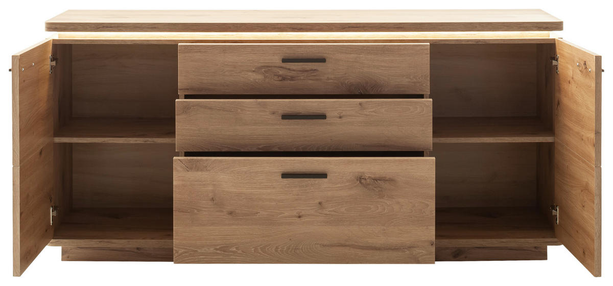 SIDEBOARD Eichefarben  170/81/44 cm  - Eichefarben/Anthrazit, Konventionell, Holzwerkstoff/Metall (170/81/44cm) - Cantus