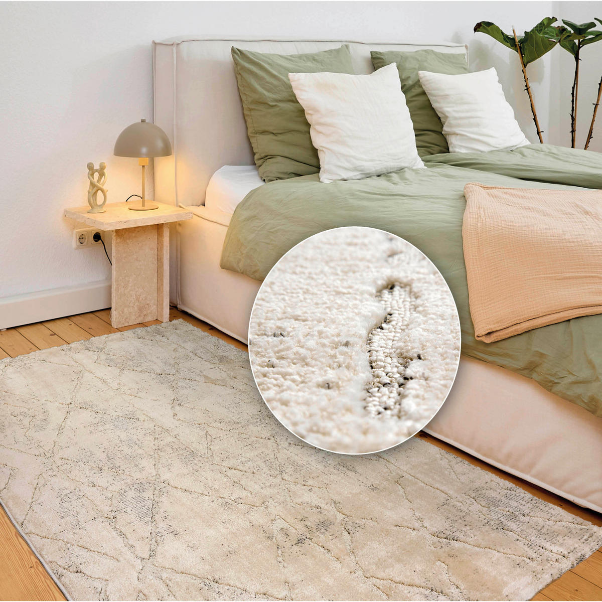 WEBTEPPICH 133/190 cm Lou Creme, Grau rechteckig  - Creme/Grau, Basics, Kunststoff/Textil (133/190cm) - Astra