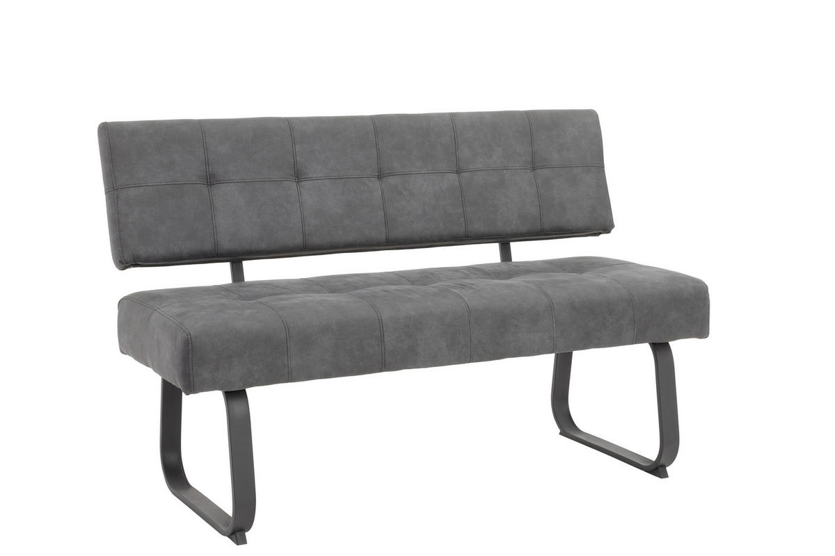 TISCHGRUPPE in Metall, Textil, Holzwerkstoff Anthrazit, Alteiche  - Alteiche/Anthrazit, MODERN, Holzwerkstoff/Textil (120 - 160/76/80cm) - MID.YOU