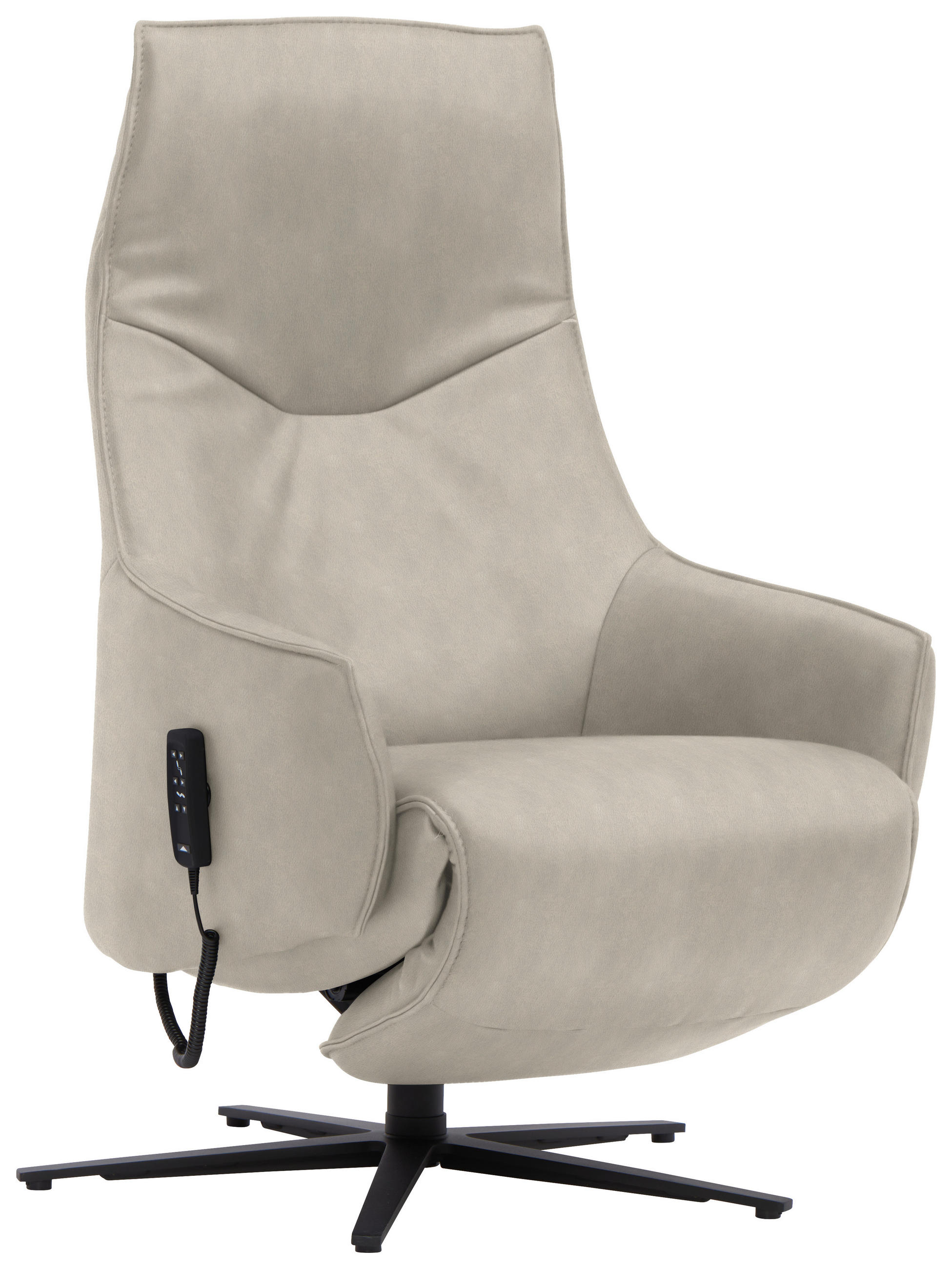 RELAXSESSEL in Leder Ecru  - Ecru/Anthrazit, Design, Leder/Metall (70/85/112cm) - Himolla Komfortklass