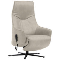 RELAXSESSEL in Leder Ecru  - Ecru/Anthrazit, Design, Leder/Metall (70/85/112cm) - Himolla Komfortklass