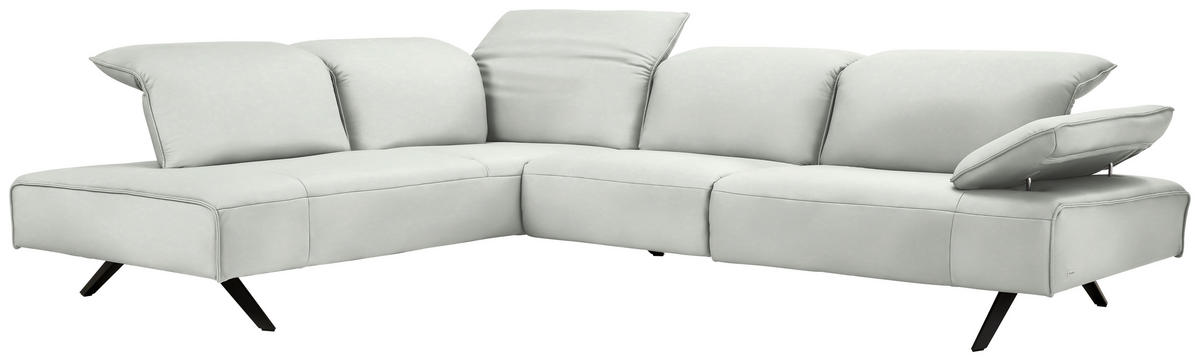 ECKSOFA  in Echtleder Ecru  230/290 cm  - Ecru/Anthrazit, Design, Leder/Metall (230/290cm) - Johann Jakob