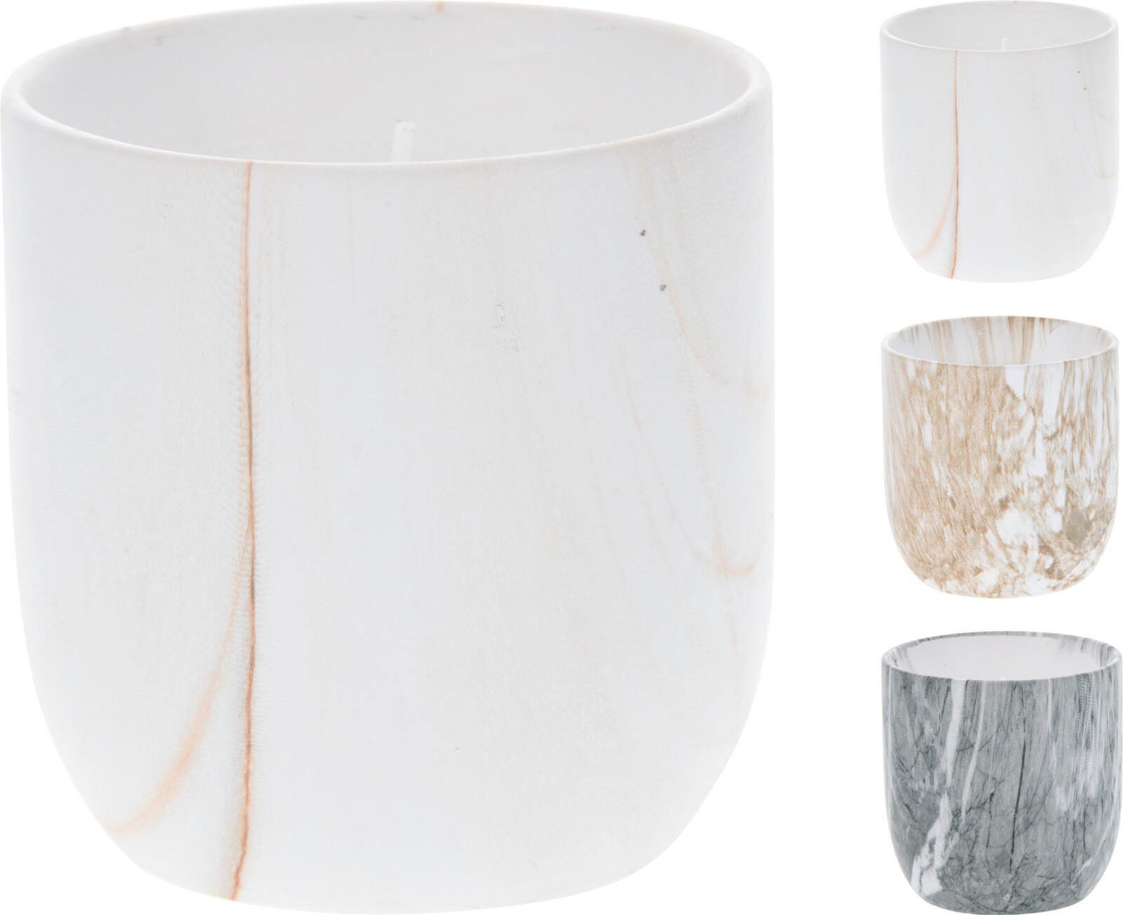 DOFTLJUS vanilj, tallbarr, bomull  - vit/grå, Basics, paraffin/keramik (9/9cm)