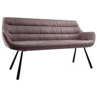 SITZBANK 177,5/87/64 cm Struktur Taupe  - Taupe/Schwarz, Design, Textil/Metall (177,5/87/64cm) - Hom`in