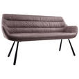 SITZBANK 177,5/87/64 cm Struktur Taupe  - Taupe/Schwarz, Design, Textil/Metall (177,5/87/64cm) - Hom`in