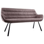SITZBANK 177,5/87/64 cm Struktur Taupe  - Taupe/Schwarz, Design, Textil/Metall (177,5/87/64cm) - Hom`in