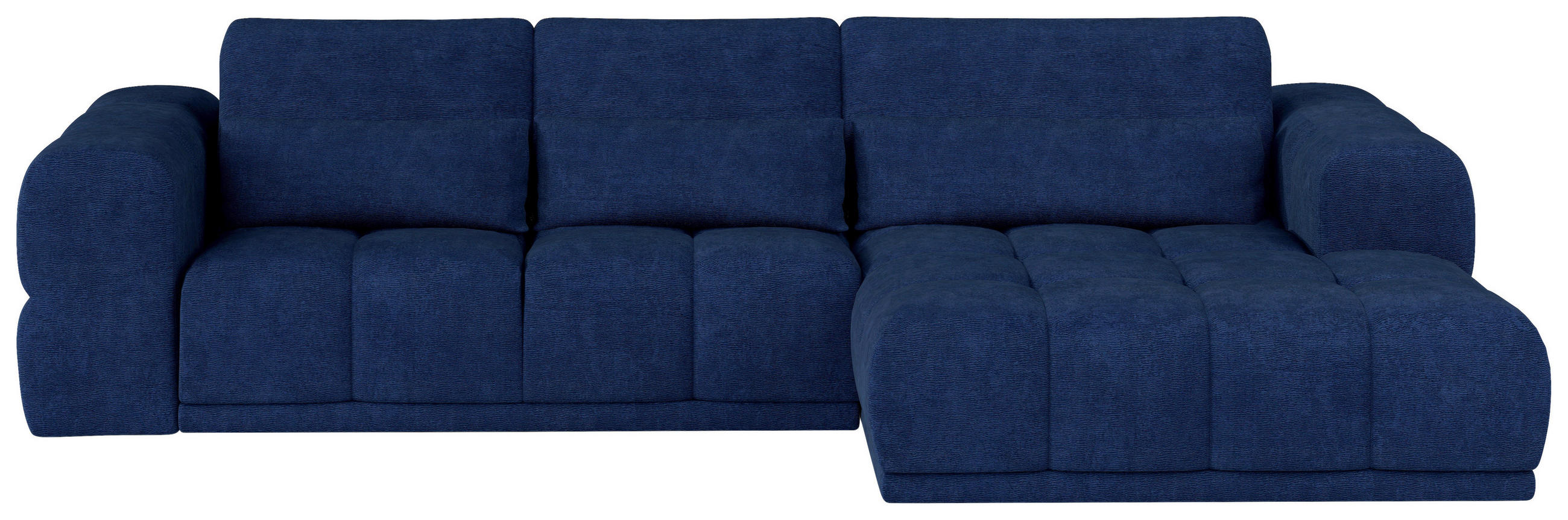 HÖRNSOFFA i chenille mörkblå  - svart/mörkblå, Klassisk, textil/plast (290/203cm) - MID.YOU