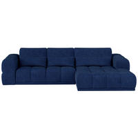 HÖRNSOFFA i chenille mörkblå  - svart/mörkblå, Klassisk, textil/plast (290/203cm) - MID.YOU