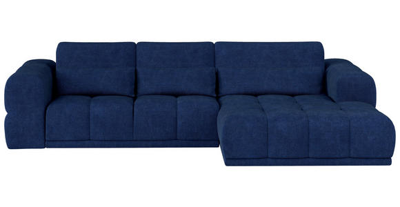 ECKSOFA Dunkelblau Chenille  - Schwarz/Dunkelblau, KONVENTIONELL, Kunststoff/Textil (290/203cm) - Carryhome