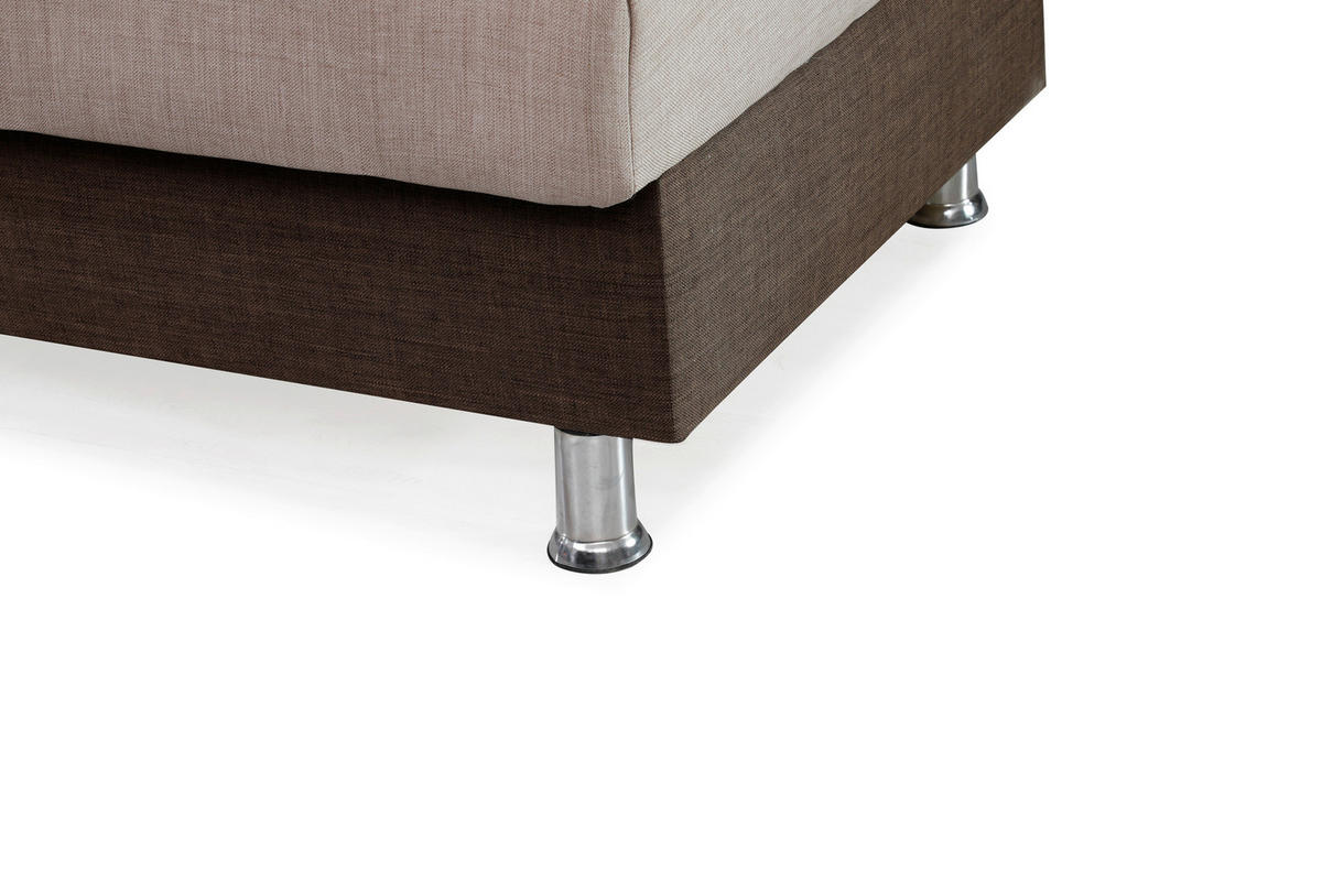 SCHLAFSOFA  in Webstoff Beige  - Chromfarben/Beige, Design, Kunststoff/Textil (190/82/82cm) - Livetastic