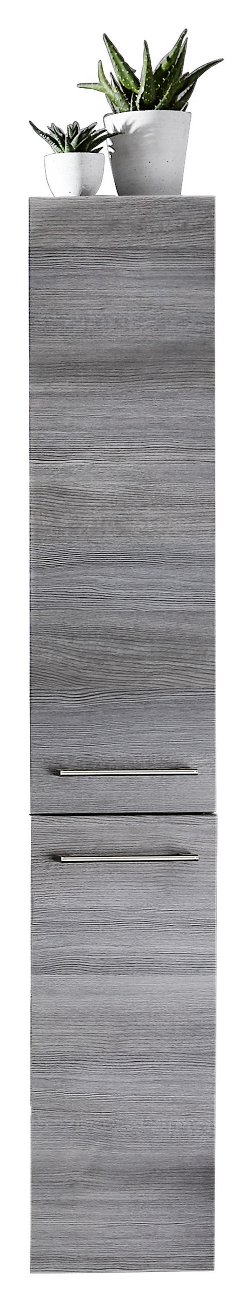 HOCHSCHRANK 30/168/33 cm  - Edelstahlfarben/Graphitfarben, KONVENTIONELL, Glas/Holzwerkstoff (30/168/33cm) - Sadena