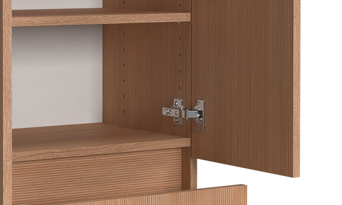 MIDISCHRANK 60/131/35 cm  - Sandfarben/Eichefarben, KONVENTIONELL, Holzwerkstoff/Kunststoff (60/131/35cm) - Xora