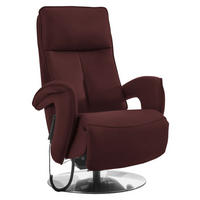 RELAXSESSEL in Leder Beere  - Chromfarben/Beere, Design, Leder/Metall (77/110/87cm) - Valdera