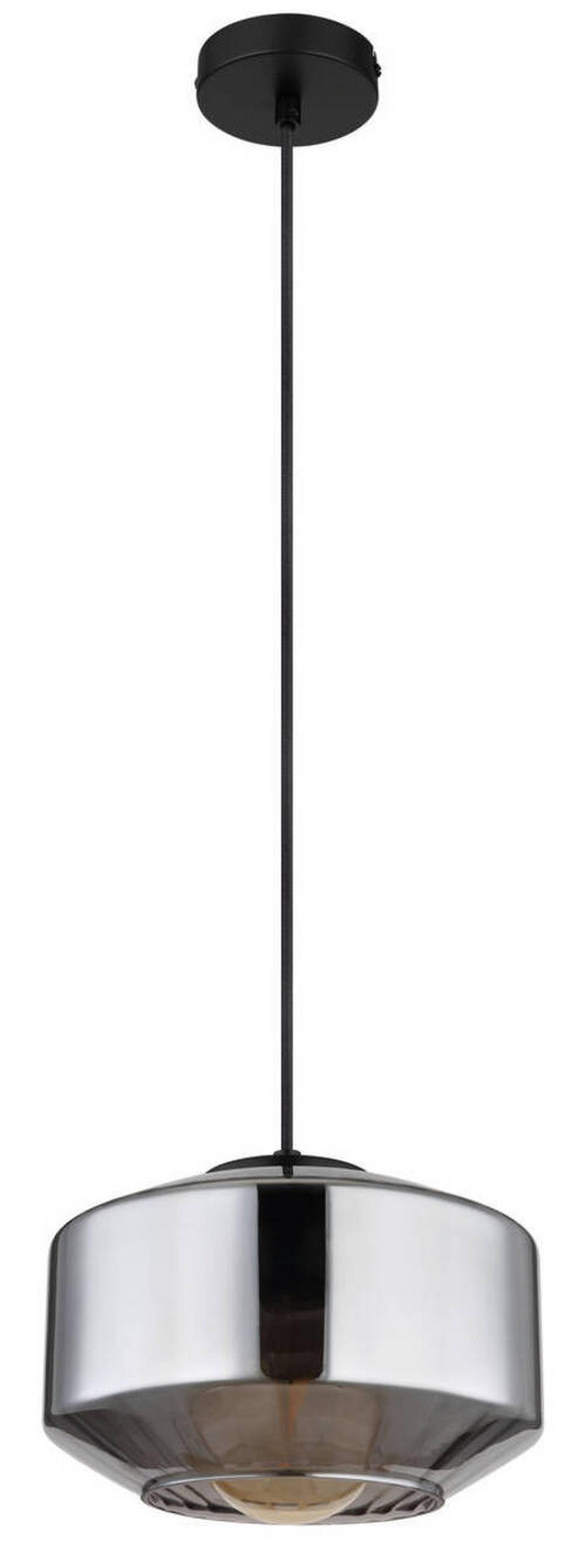 VISEČA SVETILKA        24/120 cm      E27 - črna, Design, kovina/steklo (24/120cm) - Globo