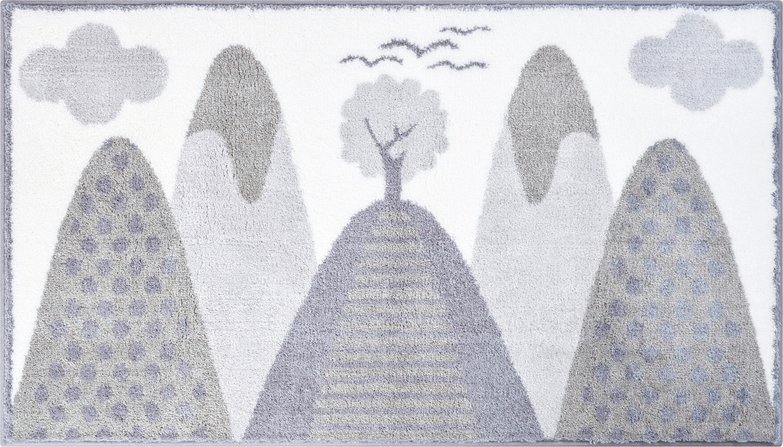 BADTEPPICH Mountains Grau 80/140 cm  - Grau, Basics, Kunststoff/Textil (80/140cm) - Grund