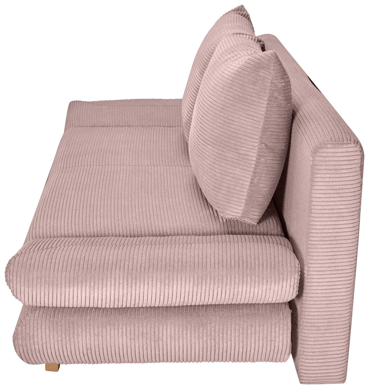 SCHLAFSOFA  mit Schlafen auf Sitzhöhe, haustierfreundlicher Bezug Cord Altrosa  - Buchefarben/Altrosa, KONVENTIONELL, Holz/Textil (200/75/85cm) - Carryhome
