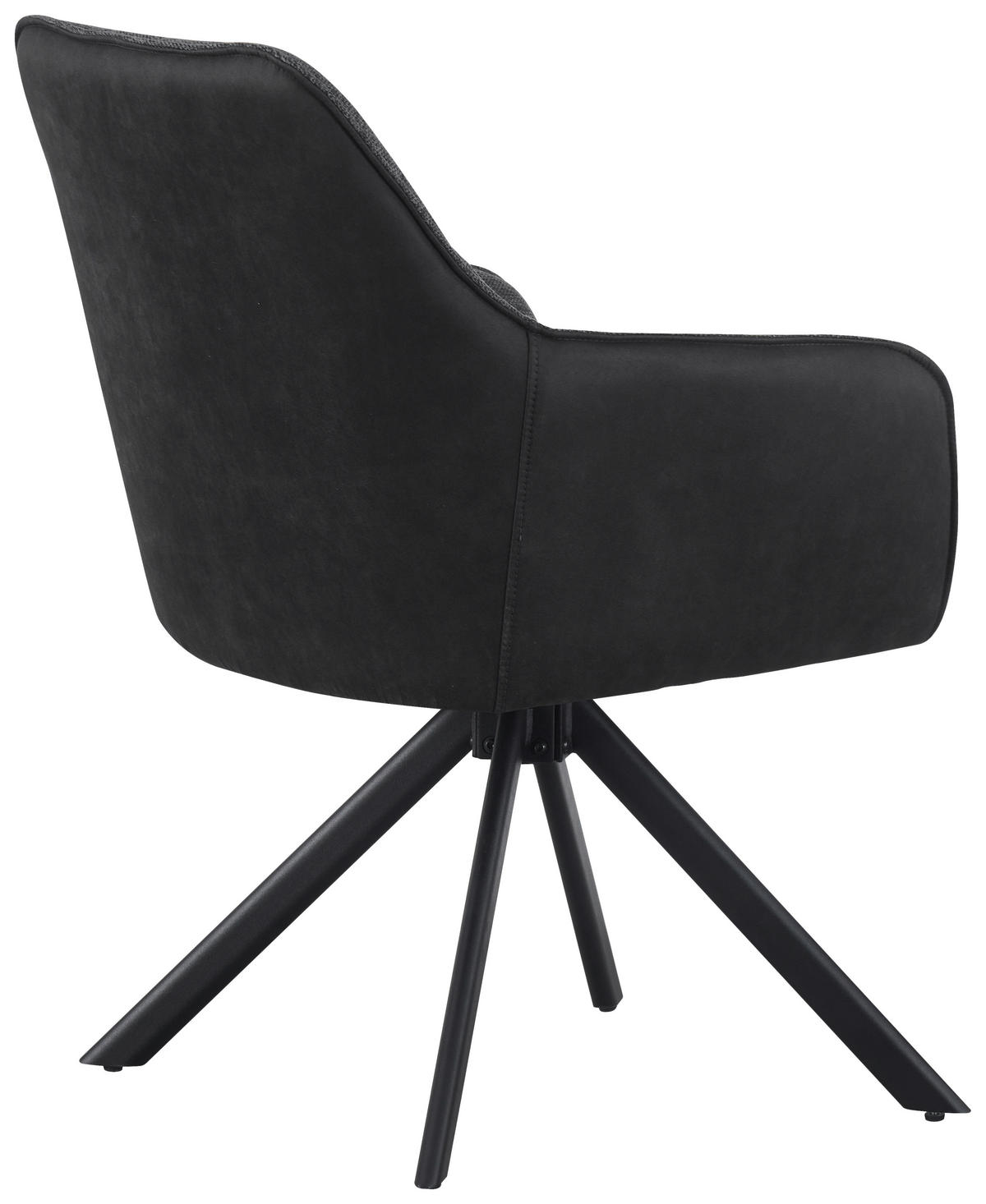 ARMLEHNSTUHL  in Eisen Webstoff, Leinenoptik  - Schwarz/Grau, KONVENTIONELL, Holz/Textil (57/84/63cm) - Livetastic