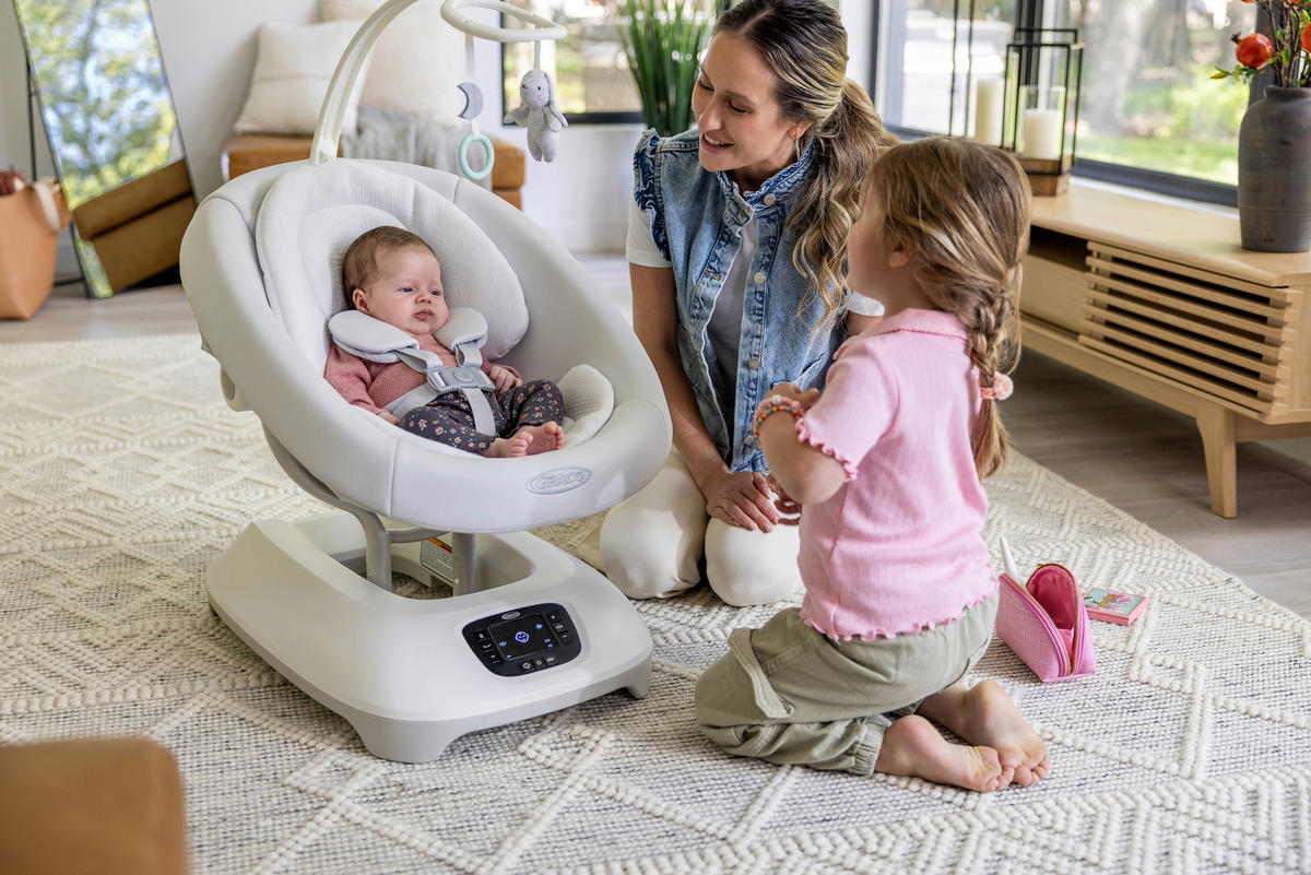 SCHAUKELWIPPE Eluma Sway Weiß   - Grauweiß/Weiß, Basics, Kunststoff/Metall (53/85/71,5cm) - Graco