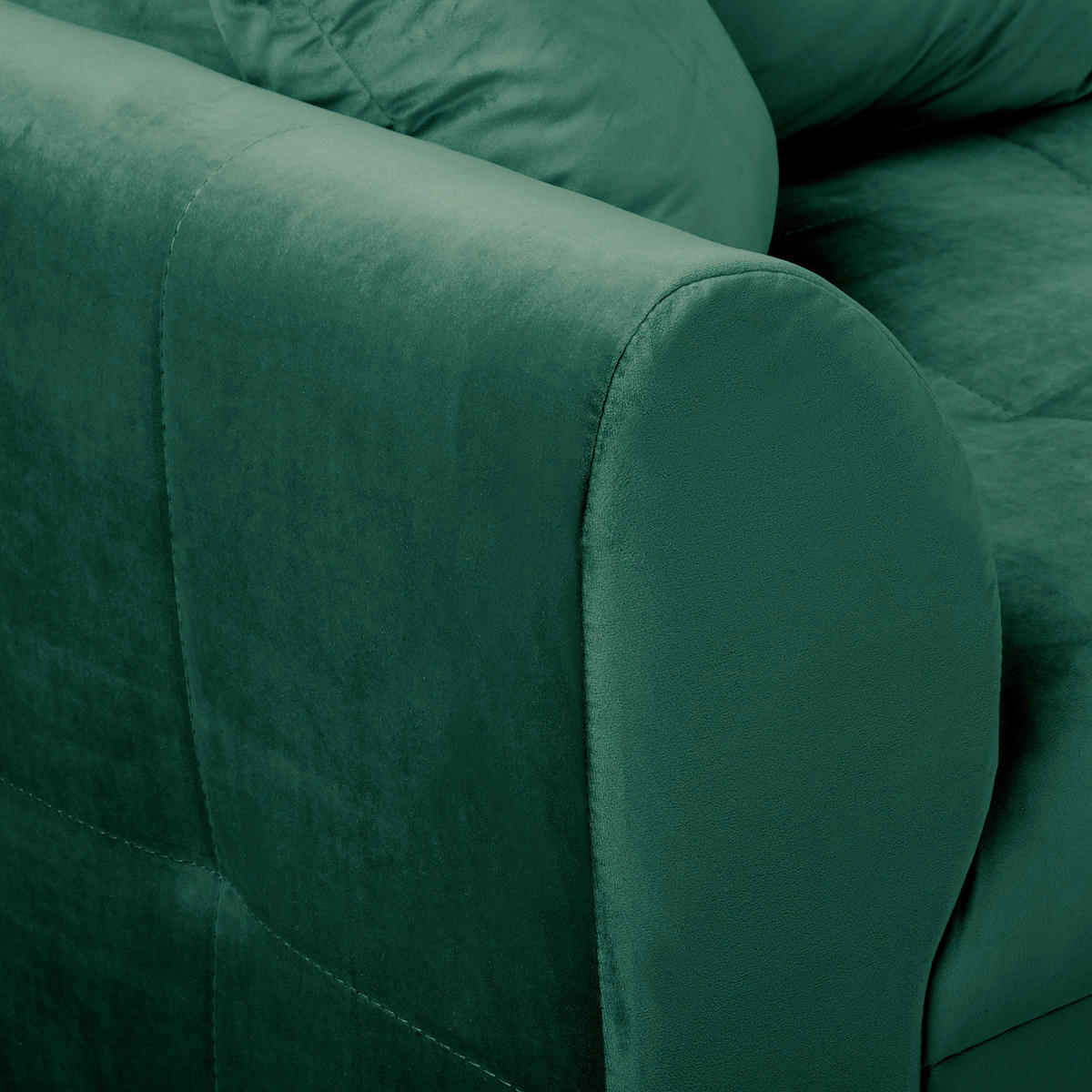 ECKSOFA inkl. Hocker Ariella in Samt Grün  231/161 cm  - Naturfarben/Grün, Design, Holz/Textil (231/161cm) - Livetastic