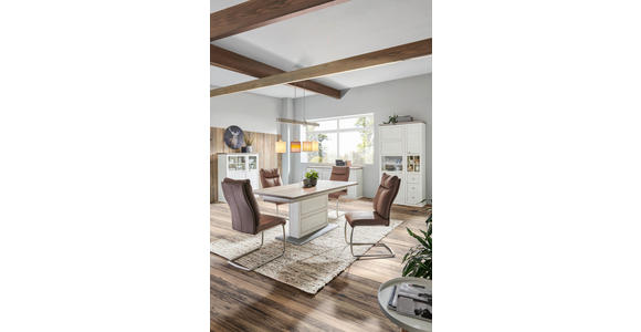 ESSTISCH Grau, Weiß rechteckig  Variantenauswahl  - Weiß/Grau, LIFESTYLE, Holzwerkstoff (160-200/90/76,2cm) - Hom`in