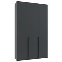 DREHTÜRENSCHRANK in Graphitfarben  - Schwarz/Graphitfarben, Modern, Holzwerkstoff/Metall (135/236/58cm) - MID.YOU