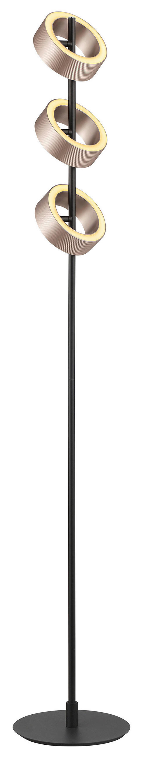 LED-STEHLEUCHTE - Schwarz/Braun, Design, Kunststoff/Metall (15/150cm) - Brilliant