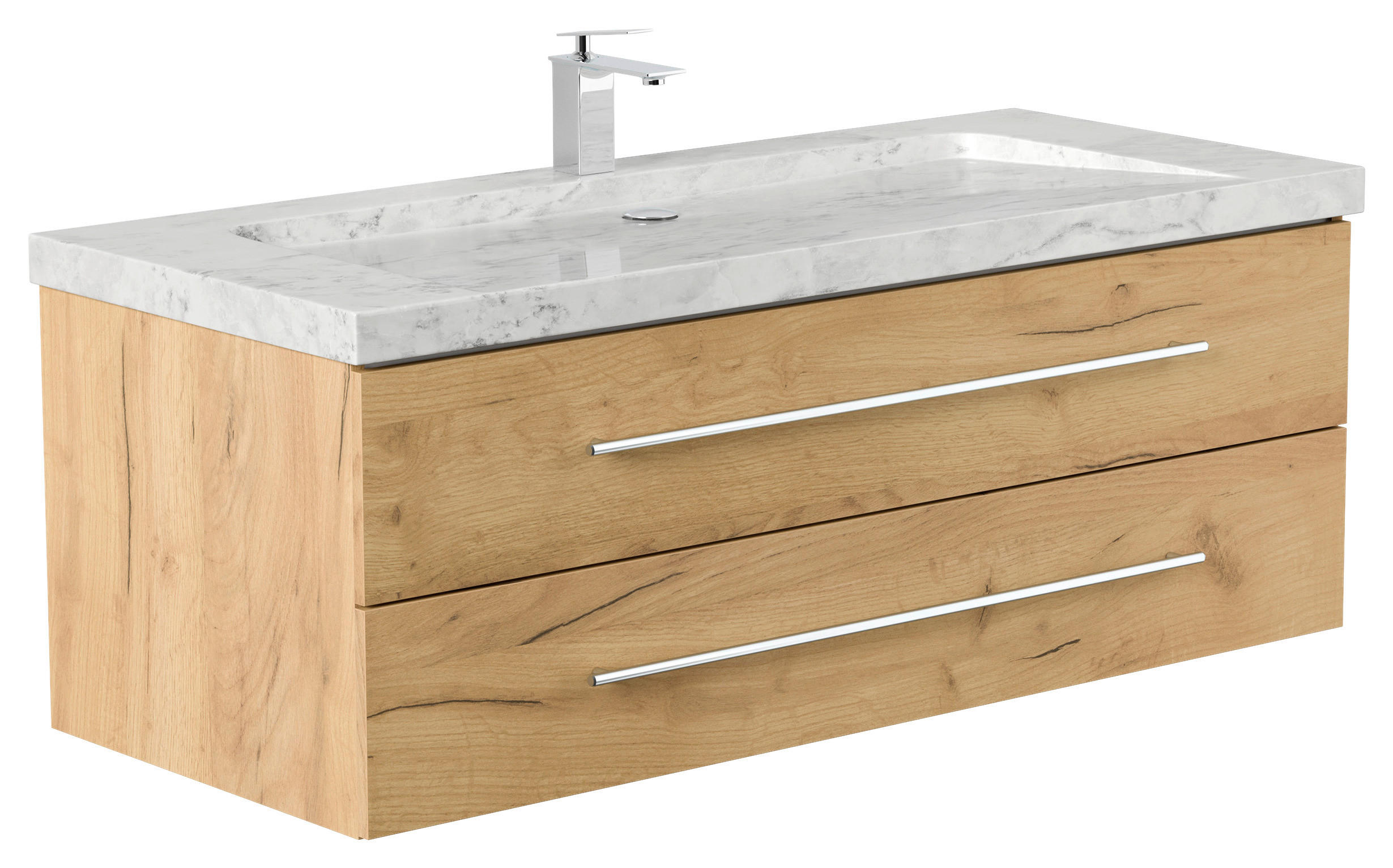 WASCHTISCHKOMBI 130 cm  - Eichefarben, Basics, Holzwerkstoff/Stein (130cm) - MID.YOU