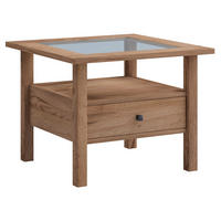COUCHTISCH Lingis quadratisch Honigeiche  - Honigeiche/Schwarz, LIFESTYLE, Glas/Holzwerkstoff (54/42/54cm) - MID.YOU