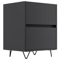 NACHTTISCH 51,2/65/42 cm  - Graphitfarben/Schwarz, Basics, Holzwerkstoff/Metall (51,2/65/42cm) - MID.YOU