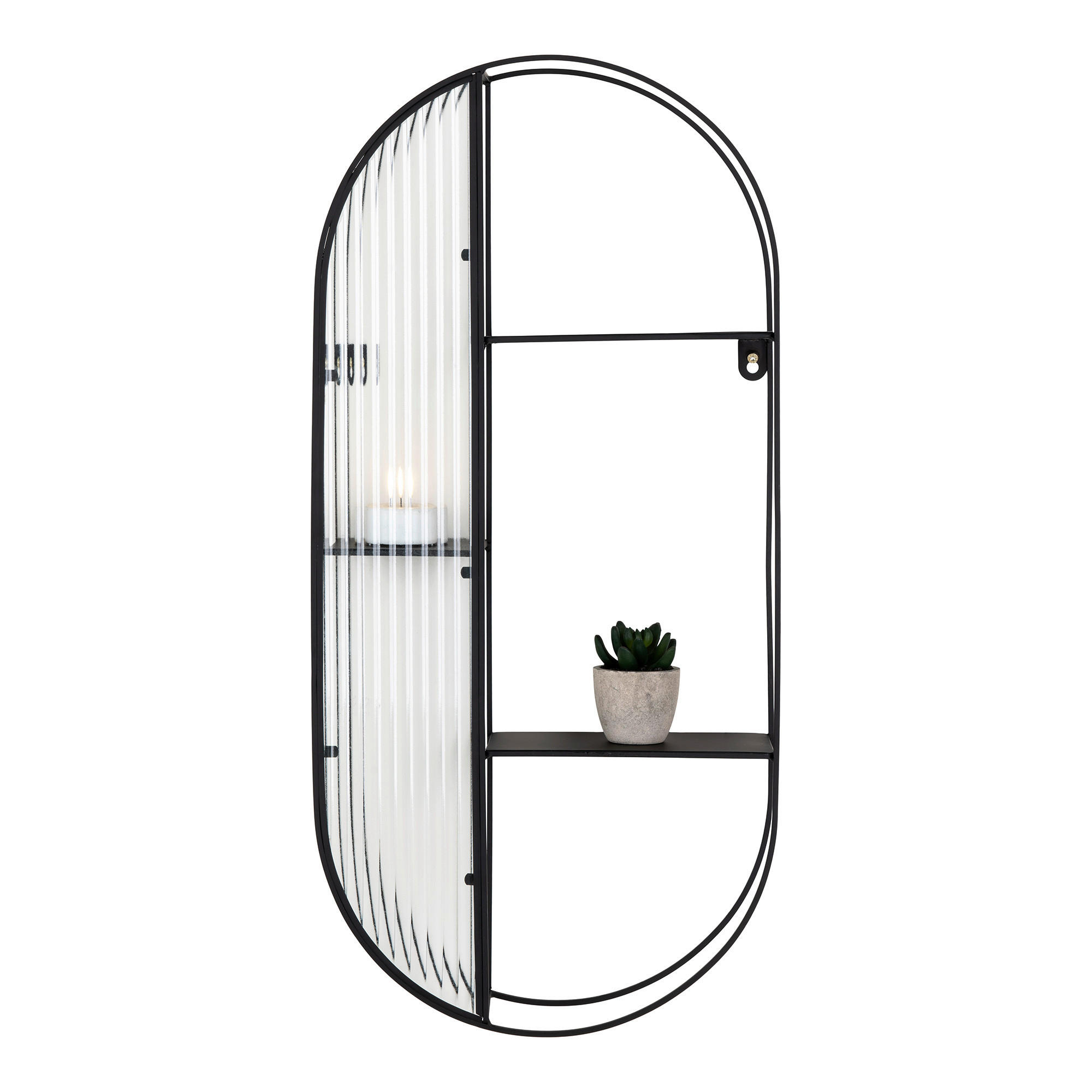 WANDREGAL Schwarz  - Schwarz, Design, Glas/Metall (32/68/11cm)