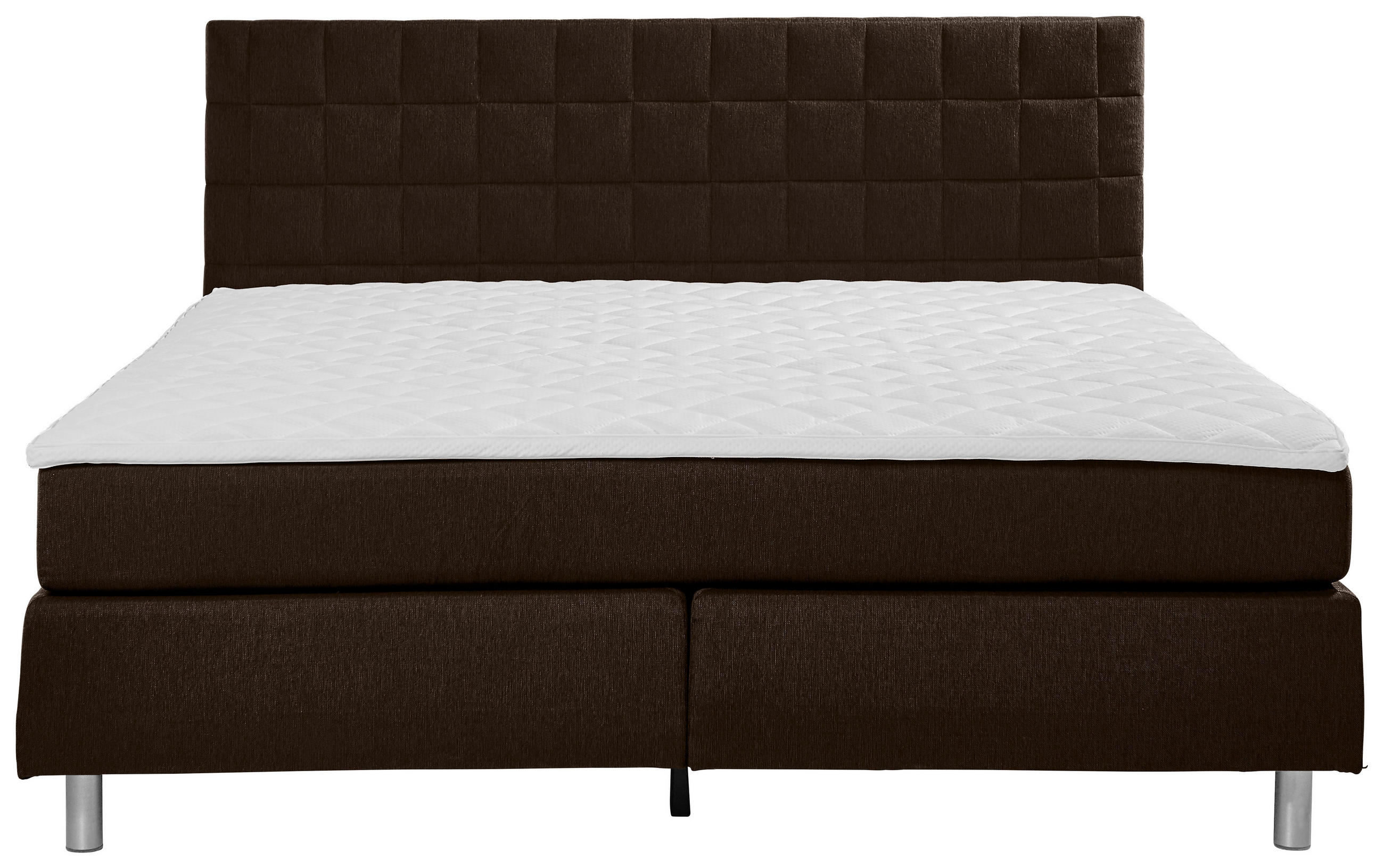 BOXSPRINGBETT 120/200 cm  in Braun  - Alufarben/Braun, Konventionell, Textil/Metall (120/200cm) - Carryhome