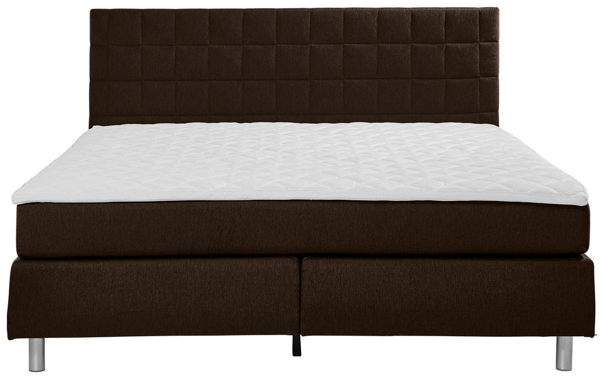 BOXSPRINGBETT 120/200 cm  in Braun  - Alufarben/Braun, Konventionell, Textil/Metall (120/200cm) - Carryhome